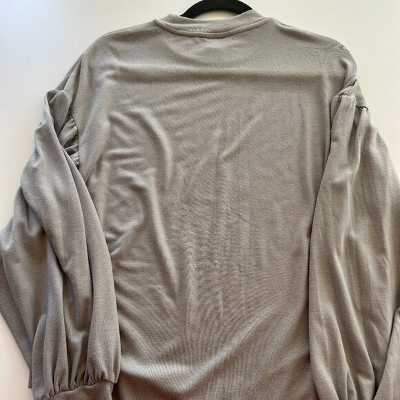 Varley Brannon Ribbed Crewneck Long Sleeve Pullover Gray Sweatshirt, Size Med - Picture 7 of 10